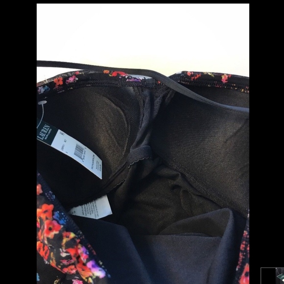 NWT Lauren Ralph Lauren Ditzy Floral Bandeau One Piece Swimsuit [SZ‎ 6 ] - Picture 7 of 8